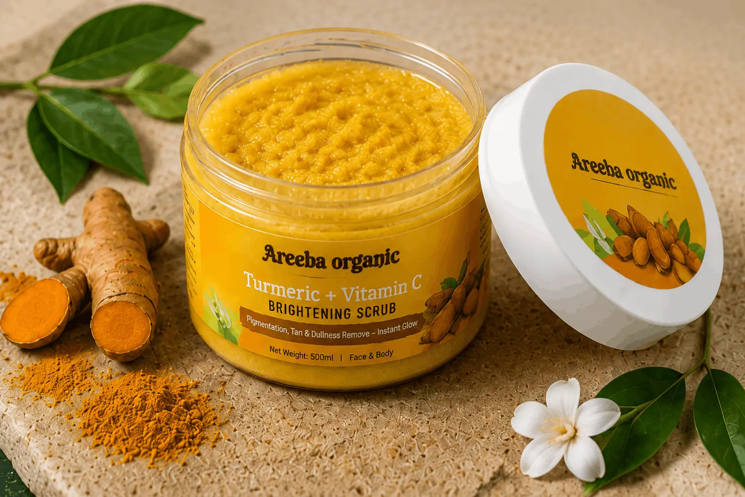 Turmeric Brightening Scrub with 5% Glycolic Acid - Image 4